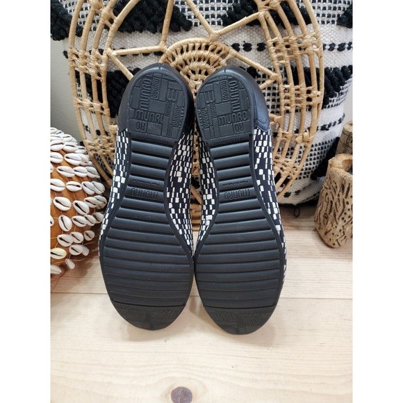 Munro Henlee Ballet Dress Flats Shoes Cap Toe Black Cream Check Women's 10W EUC - Picture 12 of 13